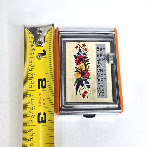 Vintage Miniature Pocket Flip Address Phone Number Book Index Metal Floral - Picture 7 of 8